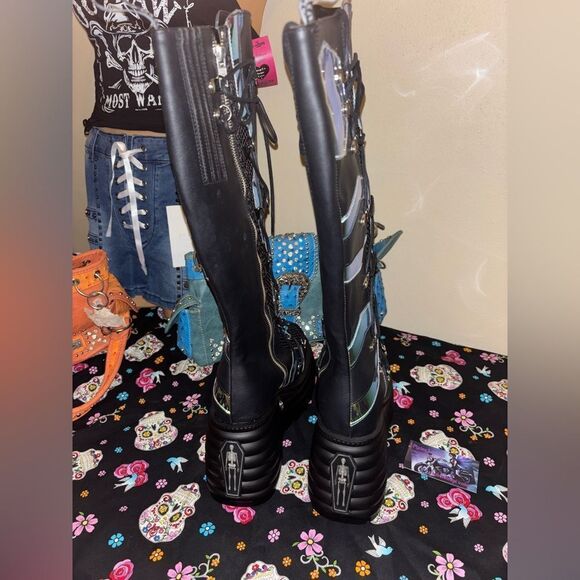 Demonia Magic Mirror Rave/ Concert Boots - Picture 5 of 6